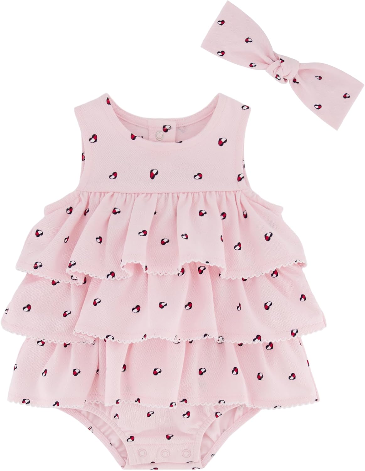 

Детский летний костюм Tommy Hilfiger для девочек с повязкой на голову, Pink Printed