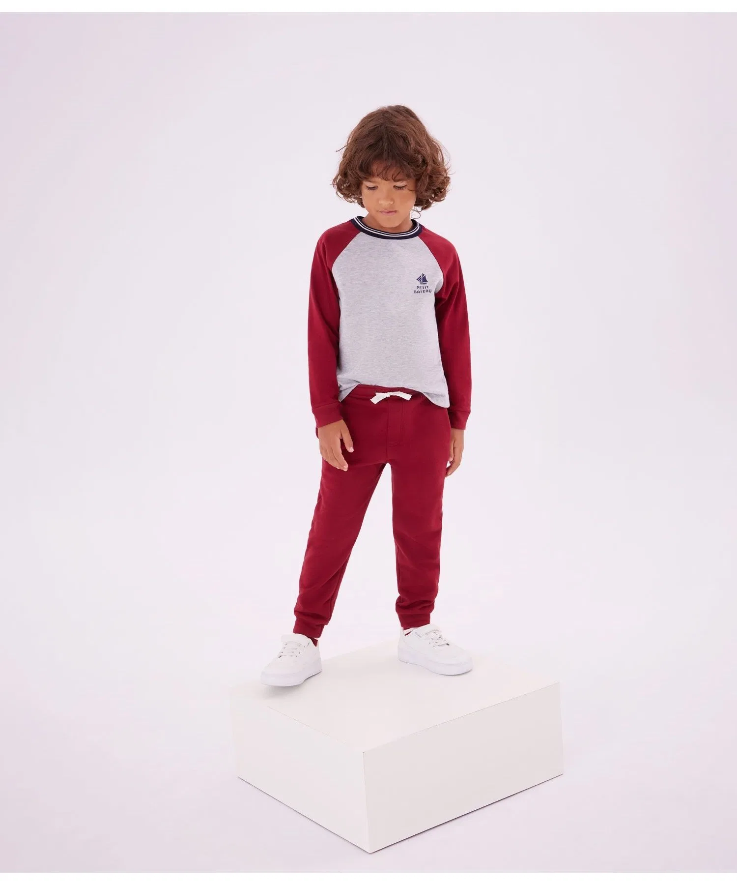 Детские серые спортивные брюки Petit Bateau из хлопка — фото 3