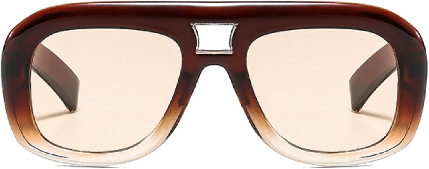 

Солнцезащитные очки в стиле ретро с двойной перемычкой, квадратной формы, модные градиентные линзы, защита от УФ-излучения UV400, трендовые солнцезащитные очки цвета шампанского mincl, C5