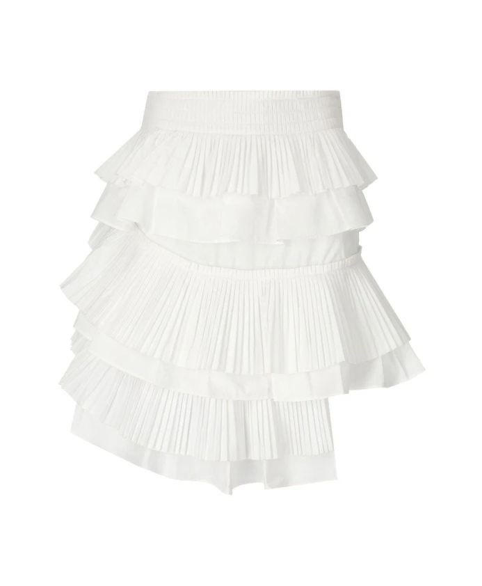 

Белая хлопковая мини-юбка с оборками Essentiel Antwerp, белый