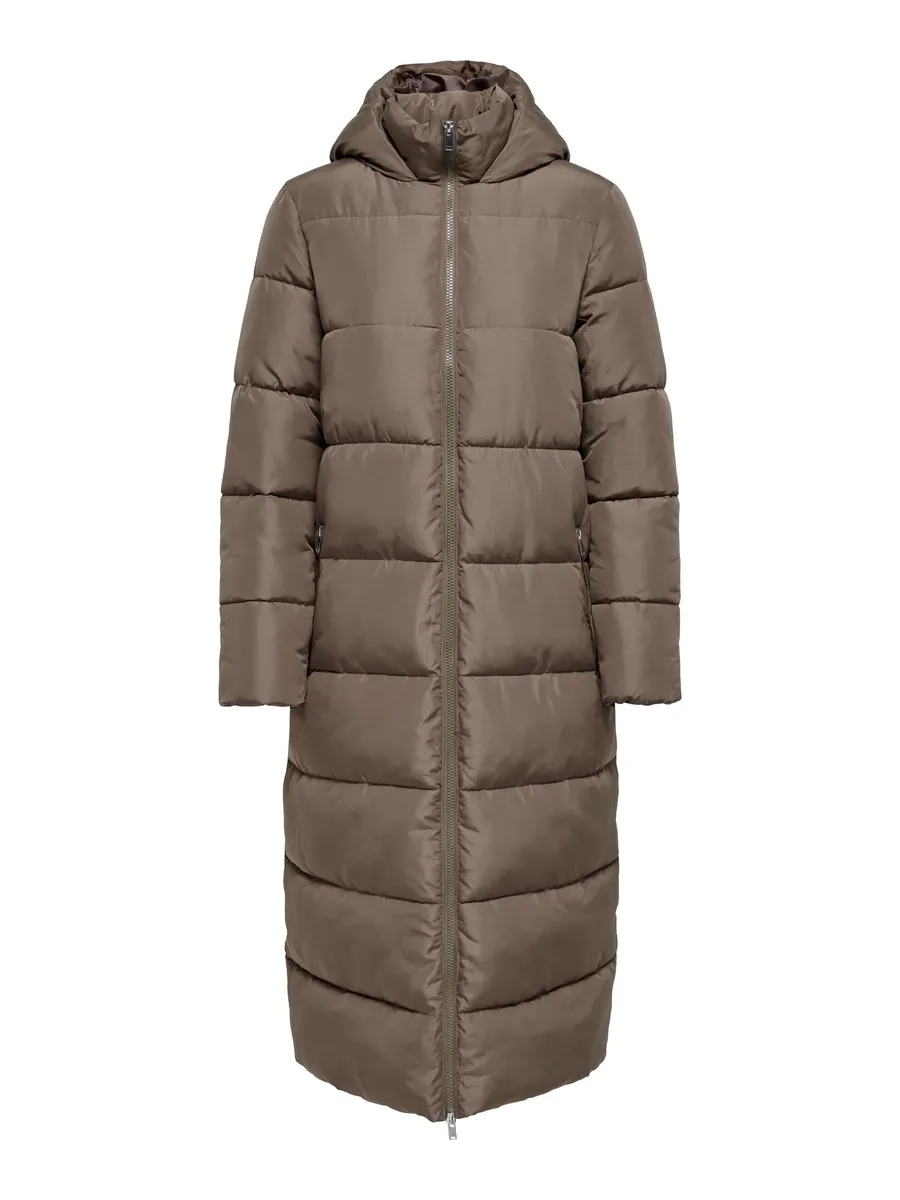 

Only стеганое пальто "ONLANNA X LONG HOOD PUFFER COAT OTW", цвет Walnut