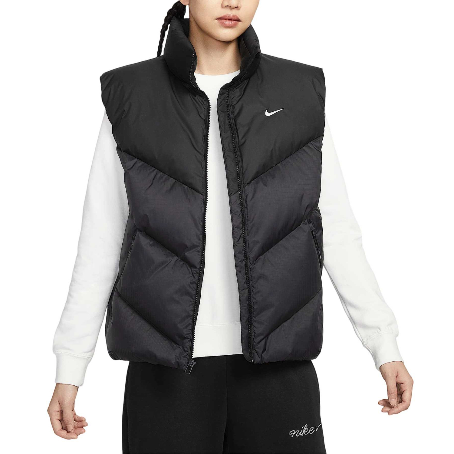 

Пуховик-жилет женский спортивный Nike, черный