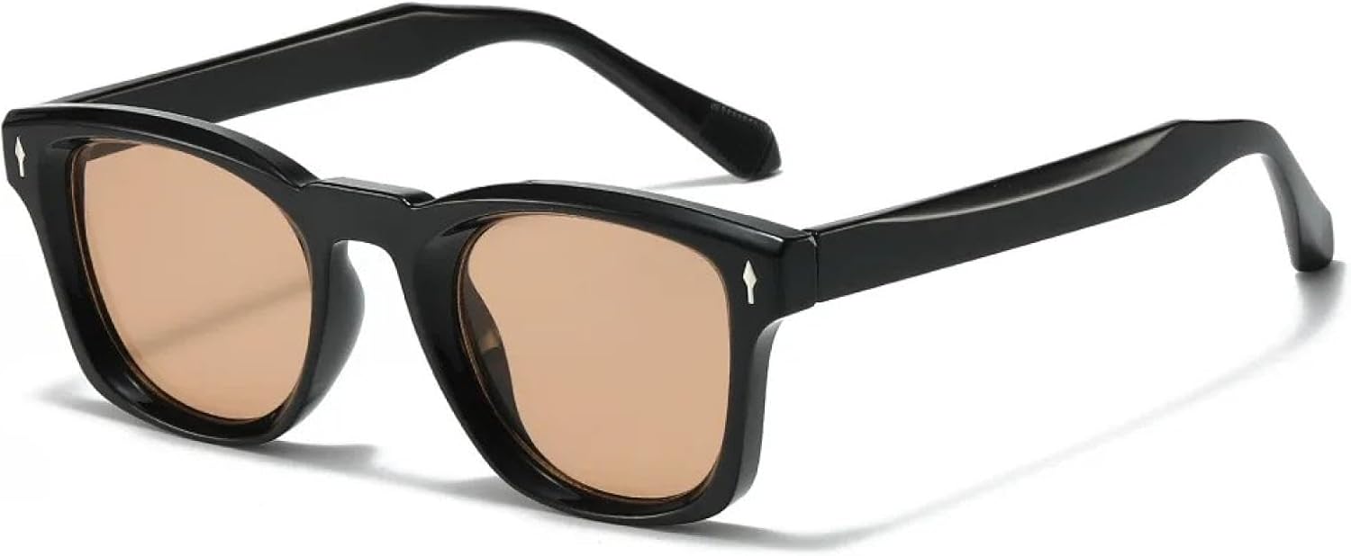 

Солнцезащитные очки для женщин и мужчин, популярные, винтажные, панк, для активного отдыха, с заклепками, вогнутой оправой, защита от УФ-излучения UV400 TVTBBVV, Black Tea