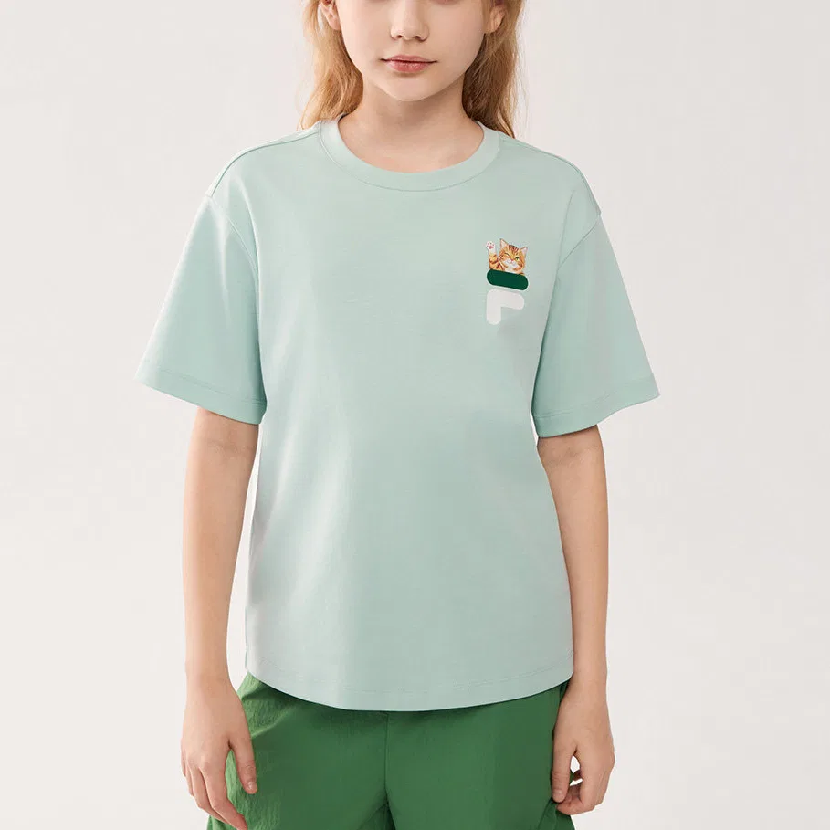 Футболка с круглым вырезом Moderate FILA KIDS, Dream Green - TQ — фото 4
