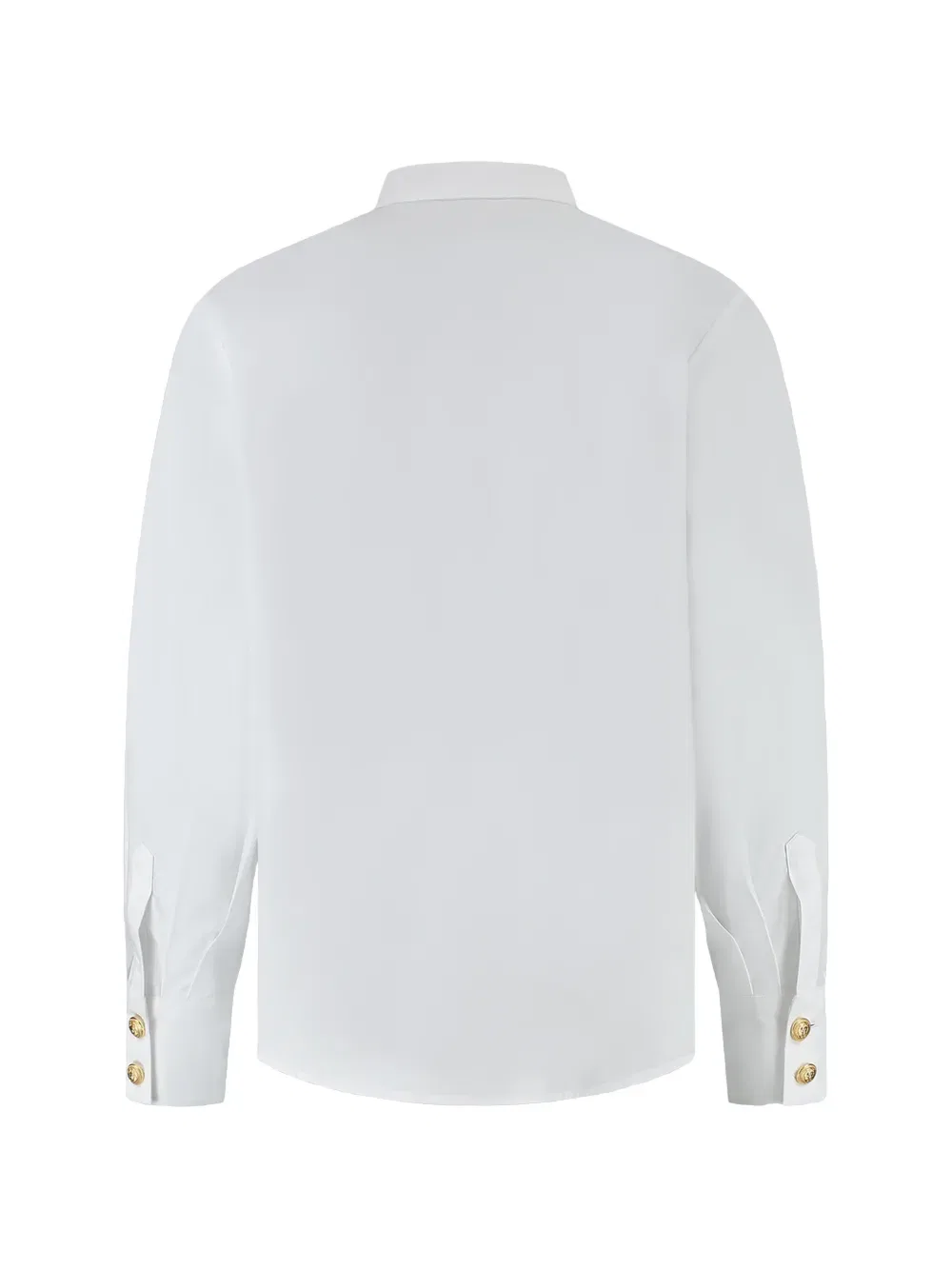 Рубашка с длинными рукавами и оборками Balmain Kids, белый — фото 2
