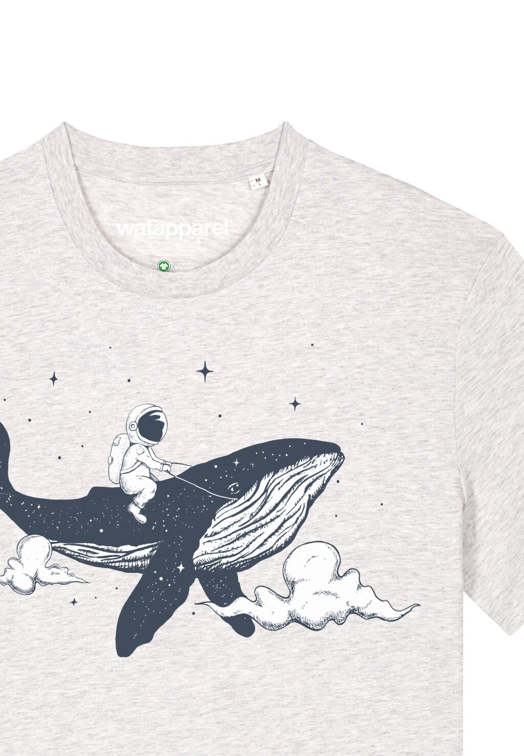 

Футболка с принтом SPACEWHALE watapparel, цвет Mottled Light Grey