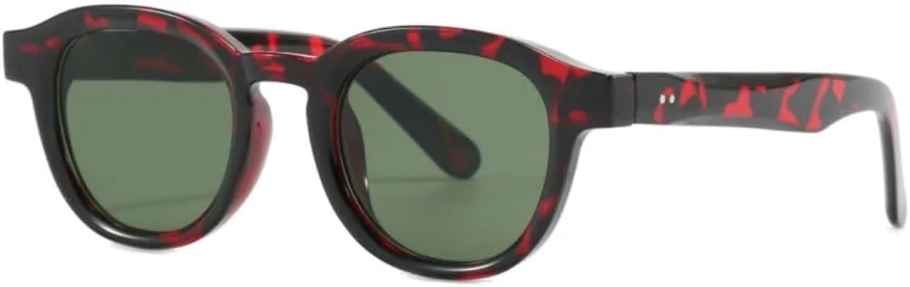 

Солнцезащитные очки для мужчин и женщин - защита UV400 - круглая прозрачная оправа с заклепками для занятий спортом на открытом воздухе и вождения DSVIGF, Orange