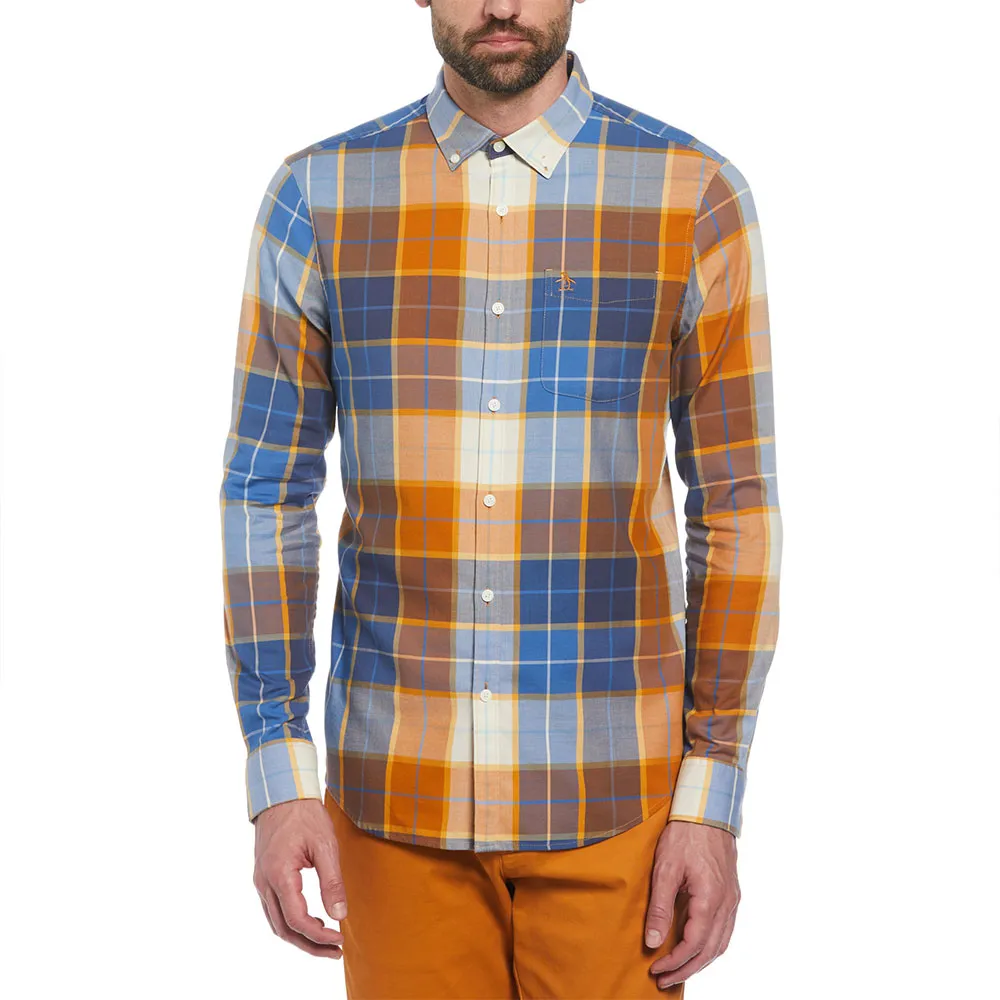 

Рубашка Original Penguin Blend Stretch Plaid, коричневый/синий