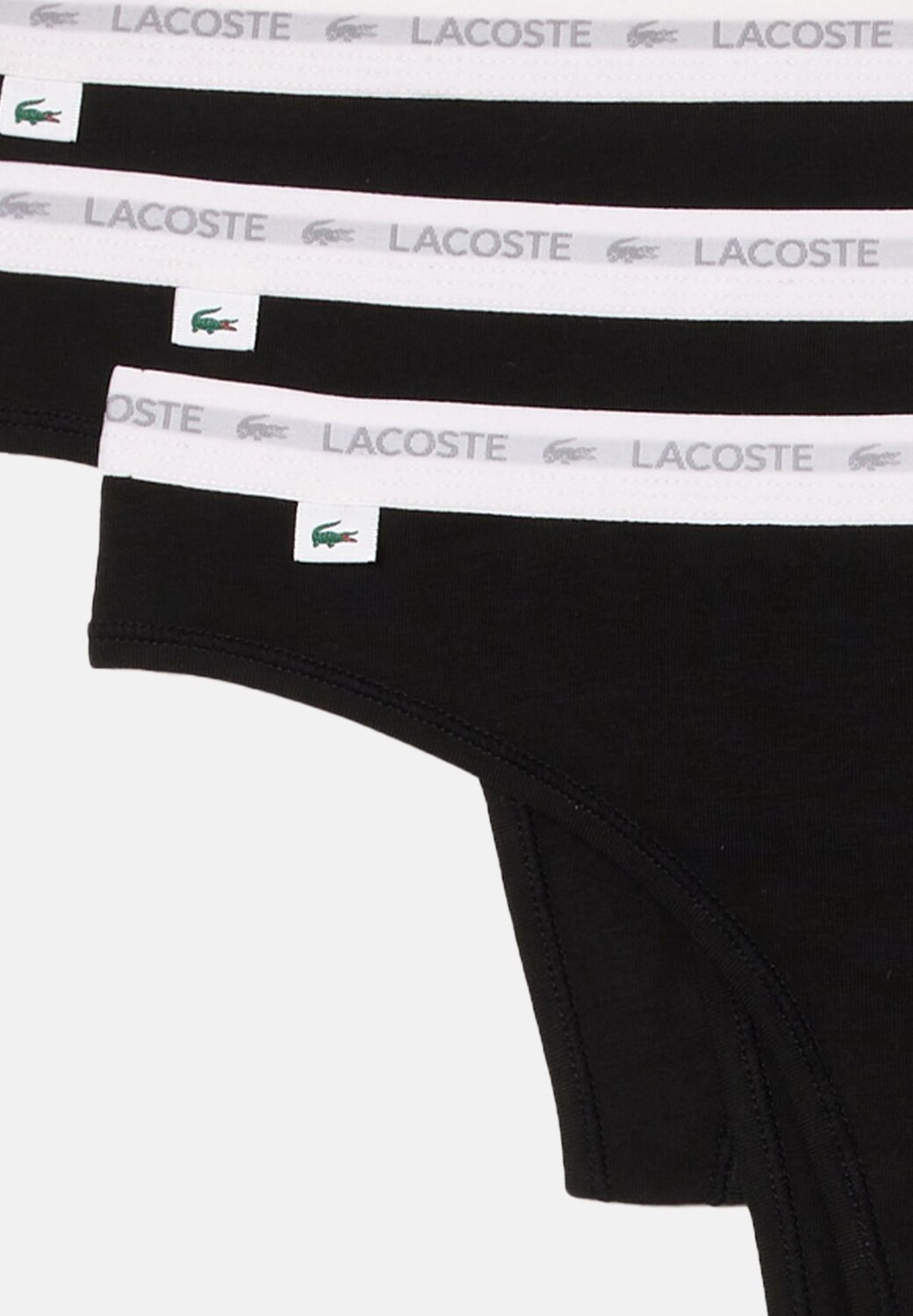 Базовые наборы из 3 стрингов LACOSTE, черный — фото 2