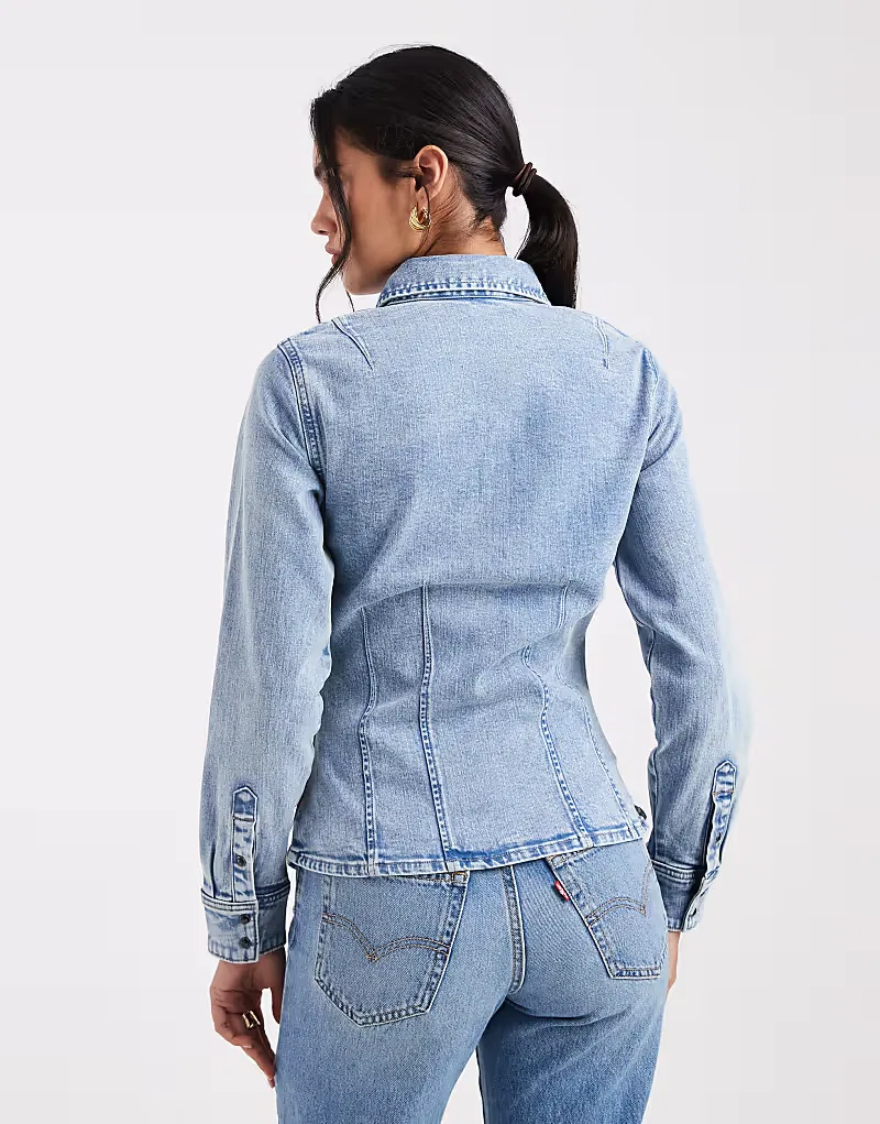 Джинсовая рубашка Levis приталенного кроя Levi's, светло-голубой — фото 3