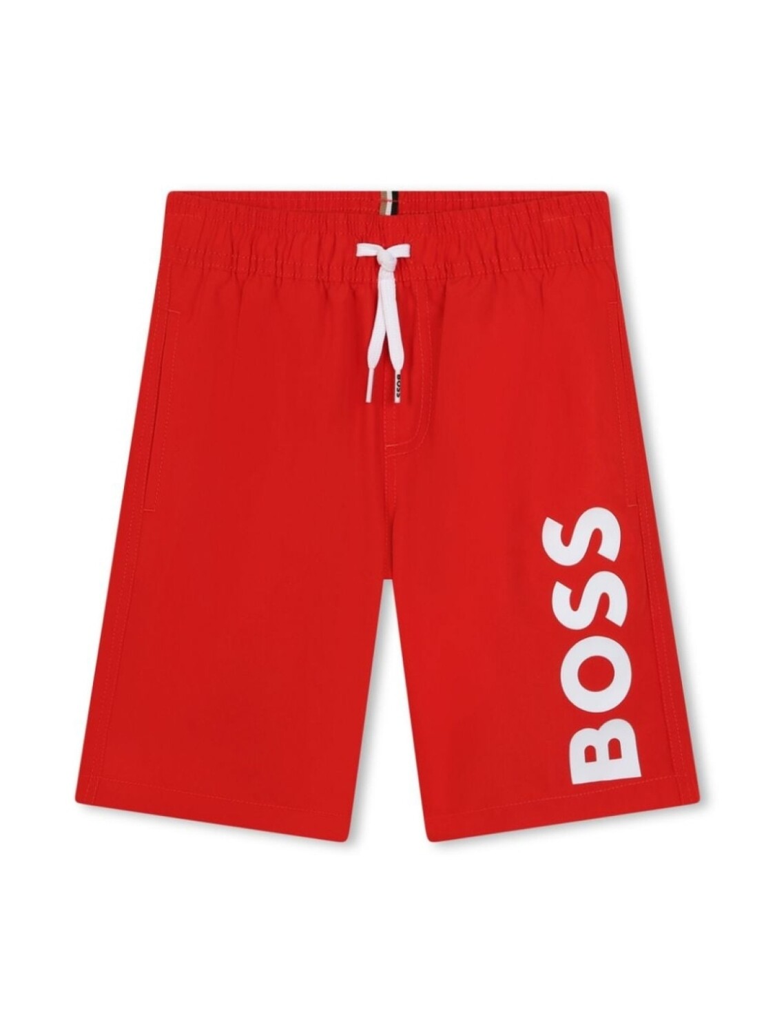 

BOSS Kidswear плавки-шорты с кулиской и принтом, красный