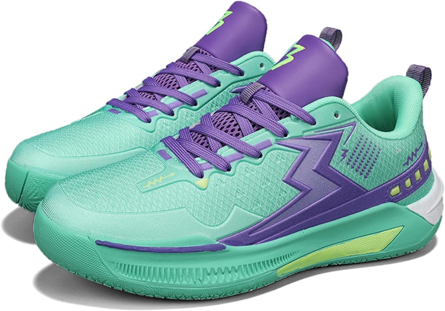 

Мужские дышащие кроссовки с сеткой, на толстой подошве, шнуровка, повседневные спортивные обувь, нескользящие, легкие, с круглым носком, амортизирующие, модные баскетбольные кроссовки, подходящие для тренировок на улице и в зале Qaoterod, зелены...