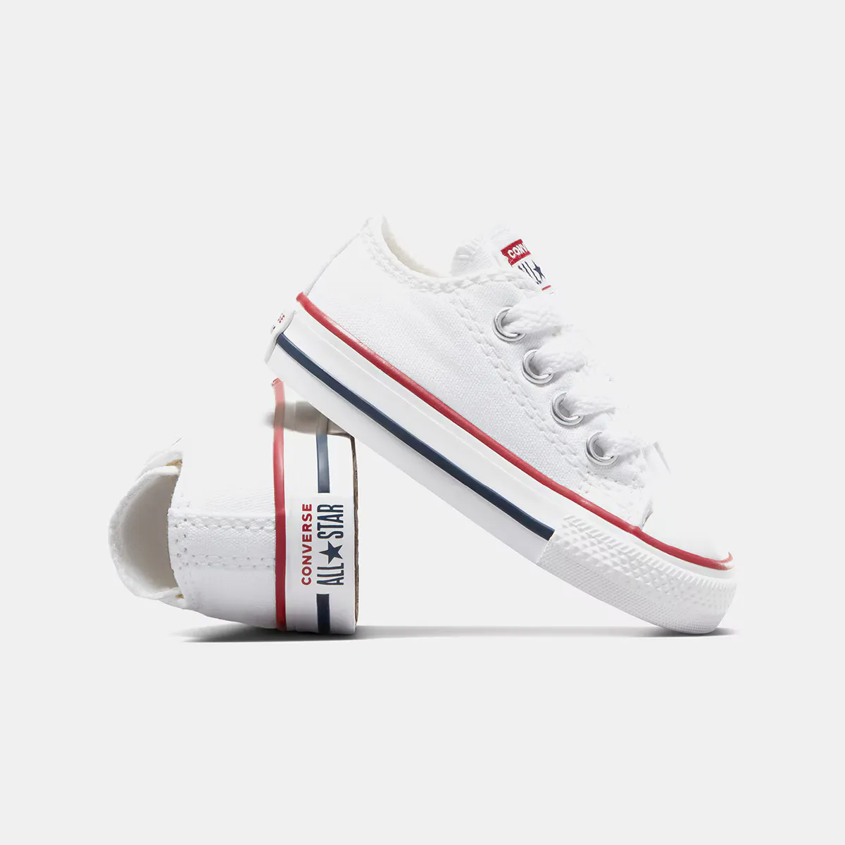 Converse Chuck Taylor All Star Low Canvas повседневные кеды для малышей/малышей, белый — фото 3