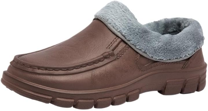 

Мужские мокасины-тапочки, обувь шеф-повара с противоскользящей подошвой, микрофибра, флисовая мягкая подкладка с эффектом памяти, домашняя обувь для улицы и дома Hhhchpm, темно-коричневый