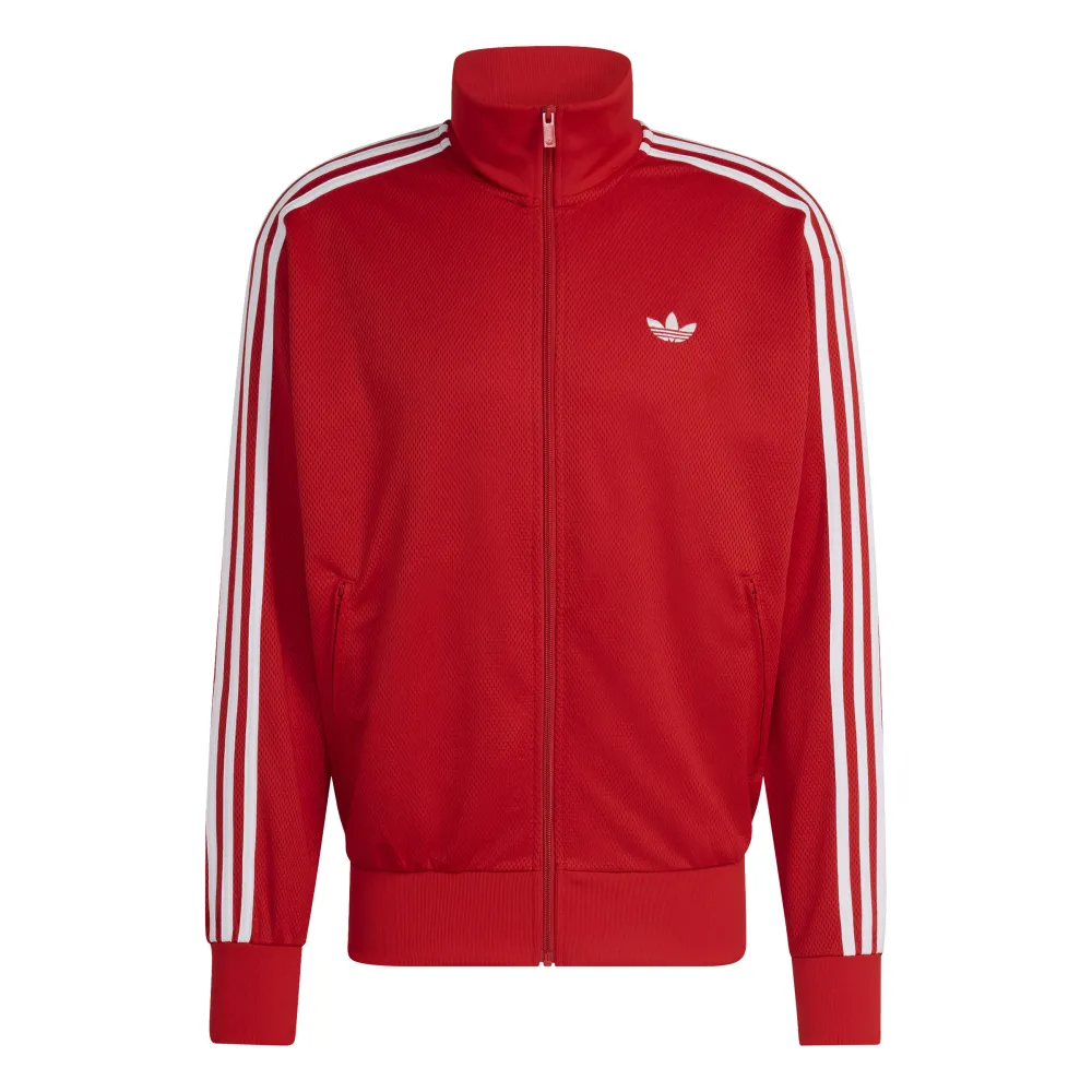 Толстовка adidas Originals Firebird Adicolor Mesh на молнии, красный — фото 3