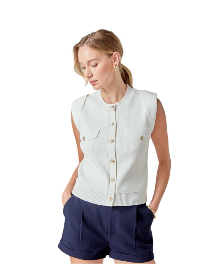 

Женский жилет-свитер на пуговицах endless rose, Cream