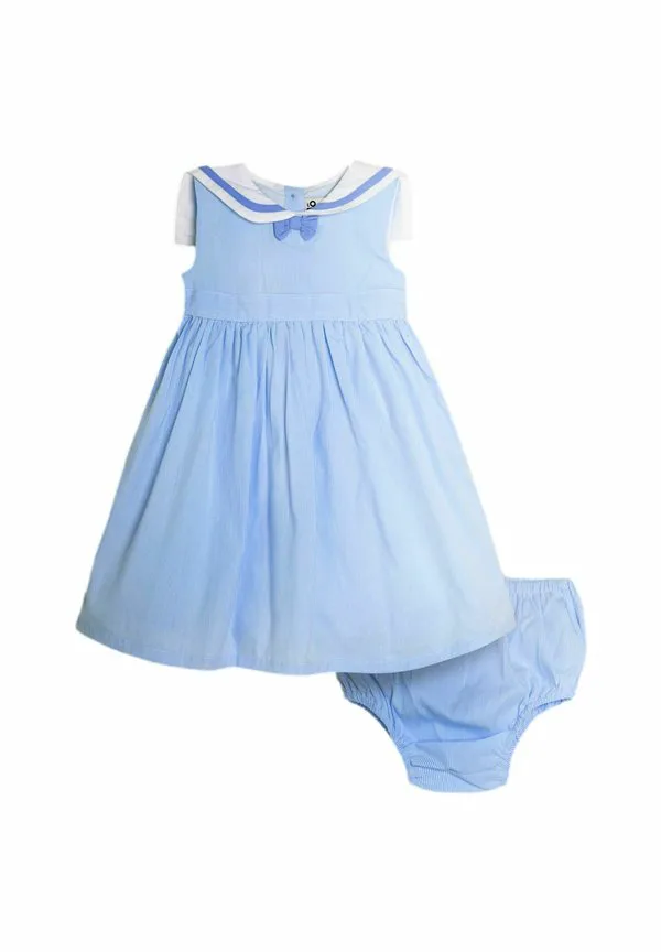 Платье-Комбинезон в морскую полоску стандартного кроя Jojo Maman Bébé, Light Blue