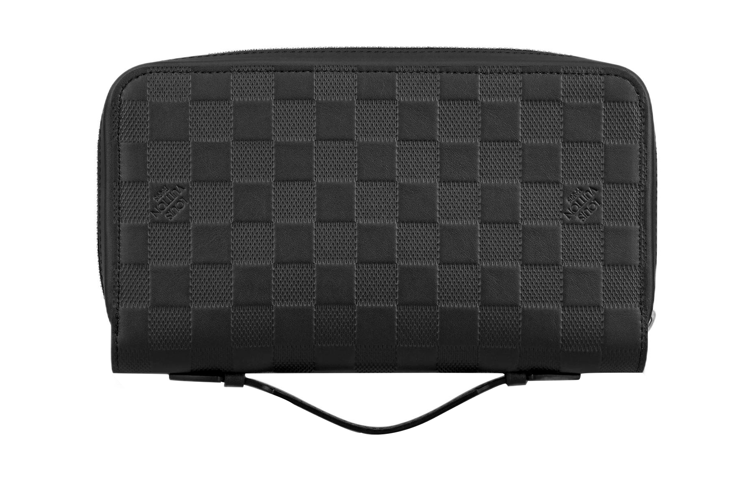 

LOUIS VUITTON Кожаный клатч на молнии большой мужской черный