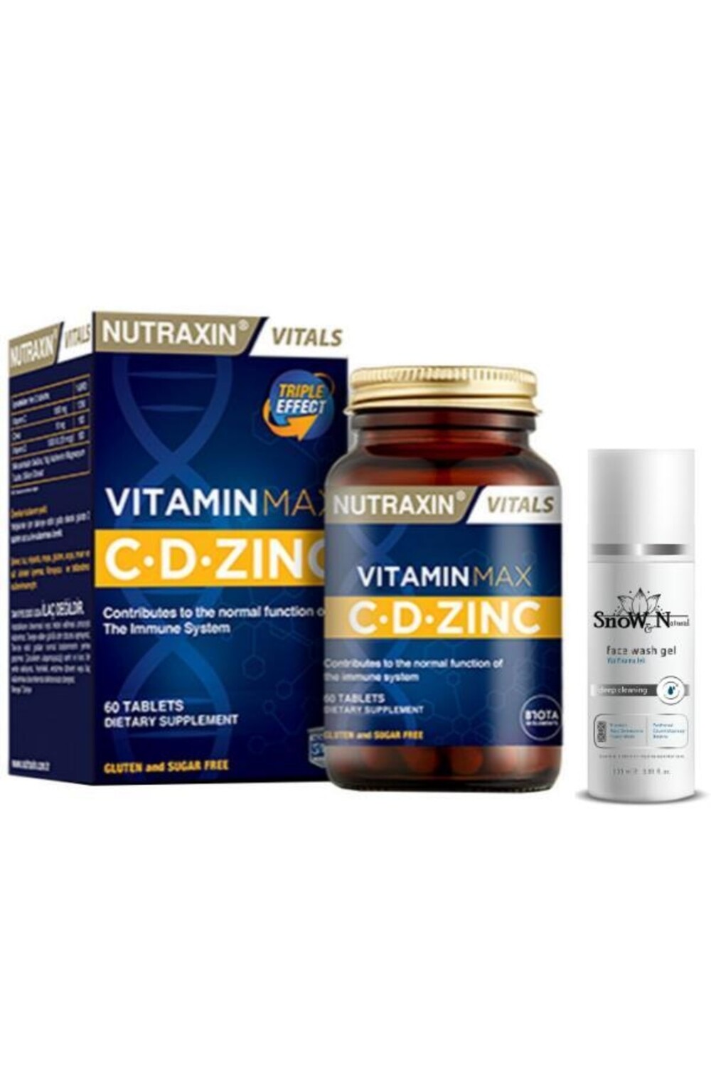 

Nutraxin Vitamin Max Cd Zınc 60 таблеток + очищающий гель для лица 100 мл подарок