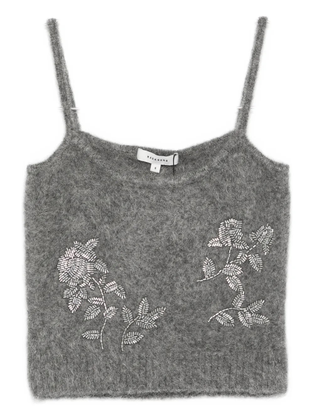 

Топ с цветочной аппликацией Markgong, серый