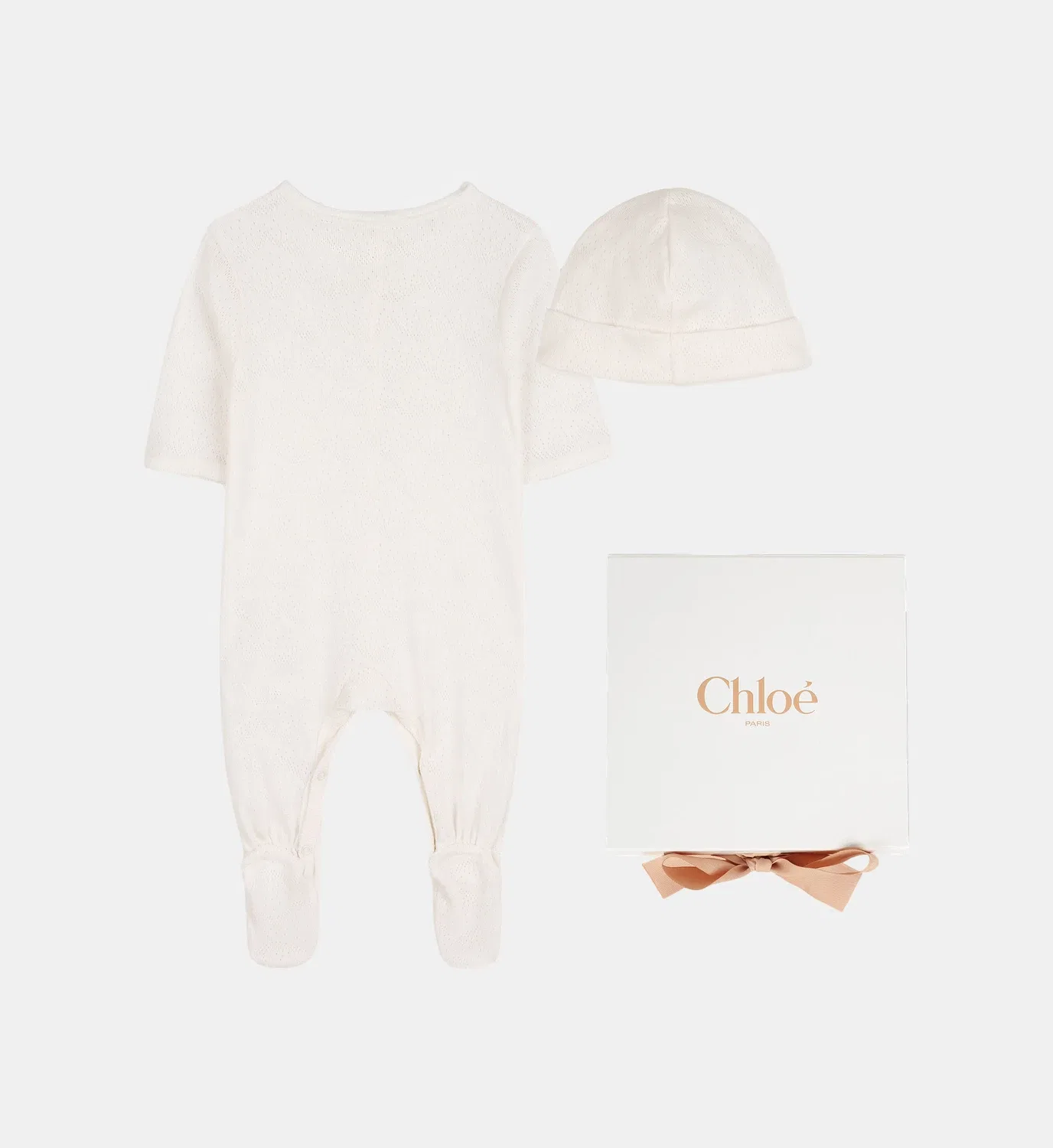 Пижамный комплект и шапочка Chloe Kids, белый — фото 2