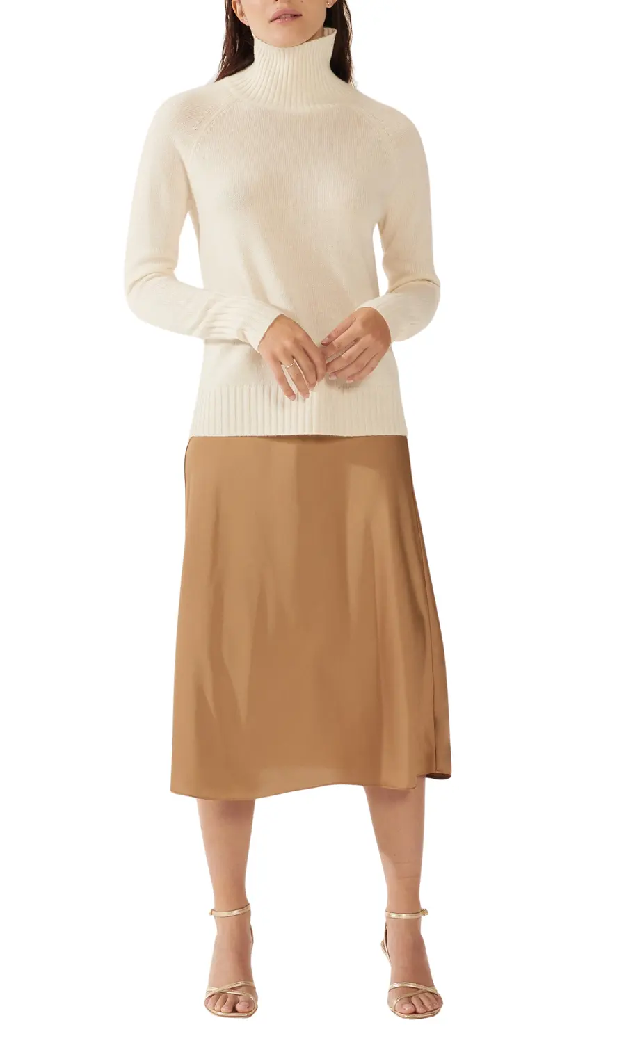 

Свободный свитер с высоким воротом Emma Cashmere Italic, слоновая кость