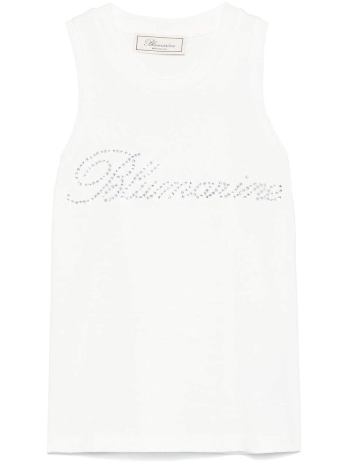 

Blumarine топ с логотипом из страз, белый