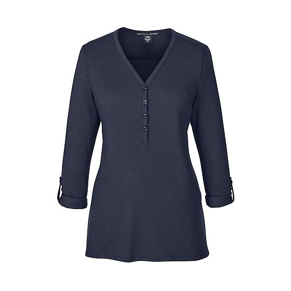 

Женский трикотажный топ с Y-образной планкой и съемными рукавами Devon & Jones, Navy