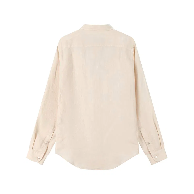 Повседневная рубашка с длинным рукавом мужская Cream Apricot EMPORIO ARMANI — фото 3