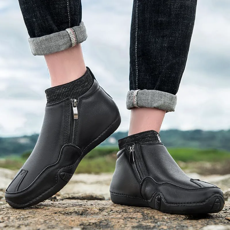 

Мужские итальянские сандали Beck из замши ручной работы, водонепроницаемые ботинки на голенище для походов на открытом воздухе, высокие всепогодные ботинки для приключений, с молнией, противоскользящие, дышащие кроссовки для ходьбы и вождения Bo...