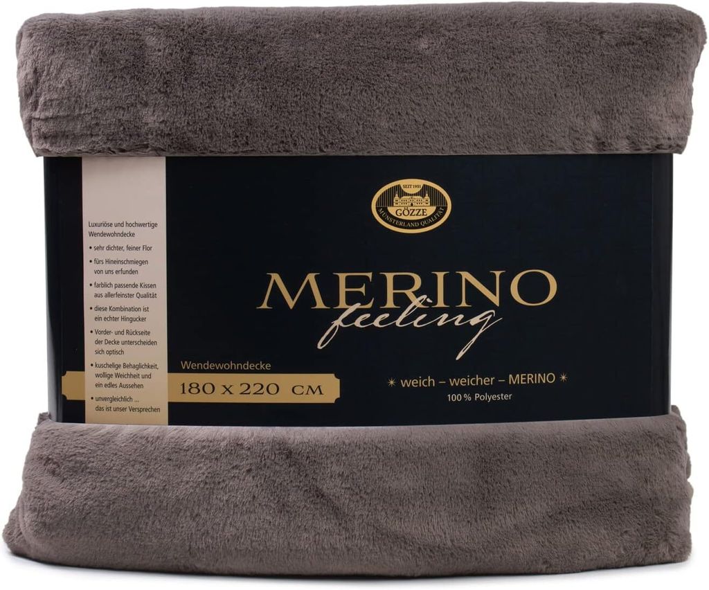 

Двустороннее одеяло Gözze Merino 180 x 220 см антрацит