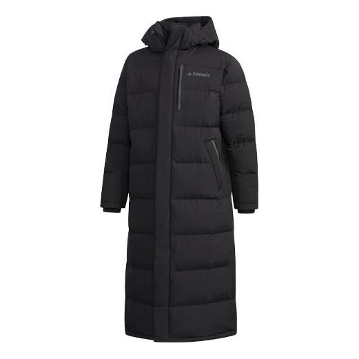 

Пуховик adidas Xplr Dwn Bench Stay Warm Solid Color mid-length hooded down Jacket Black, черный