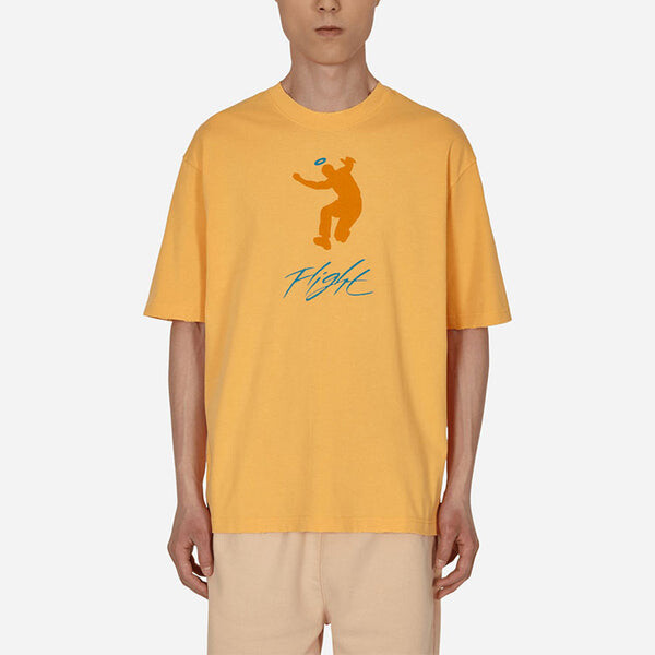 Футболка Air Jordan x Union Crossover Solid Color Alphabet Pattern Printing Round Neck Short Sleeve US Edition Yellow, желтый — фото 2
