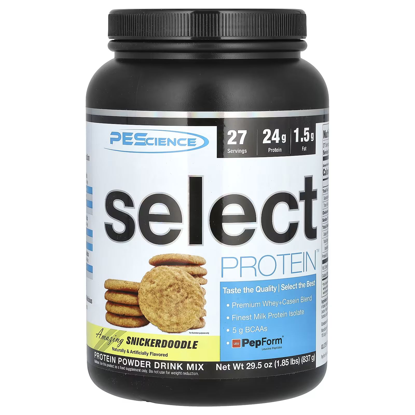 

Порошковая смесь для питья Select Protein, потрясающий Snickerdoodle, 837 г (1,85 фунта) Pescience