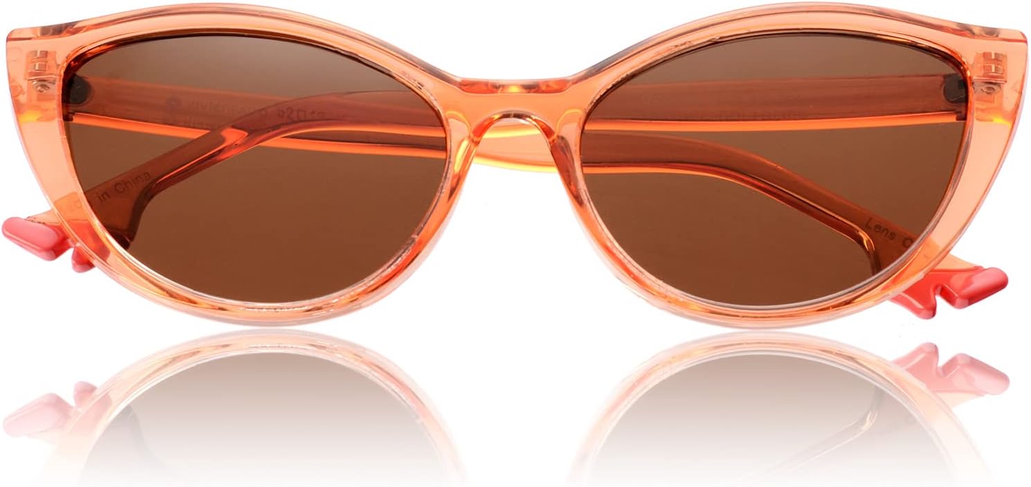 

Поляризованные солнцезащитные очки «кошачий глаз» для женщин, модные, 2026 год, ретро-очки с узким оправой «кошачий глаз», защита от УФ-излучения, маленькие, модель VF2219 VIVIENFANG, Orange