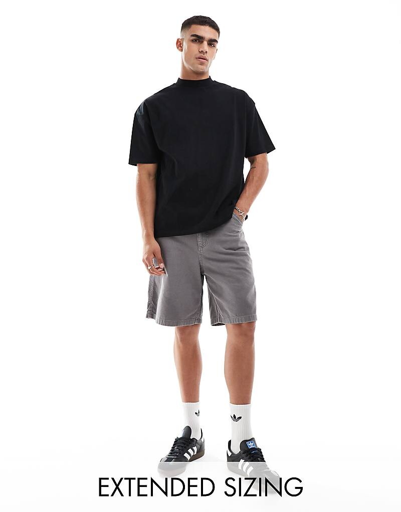 

Черная объемная футболка свободного кроя с высоким воротником ASOS DESIGN Essential плотностью 240 г/м²