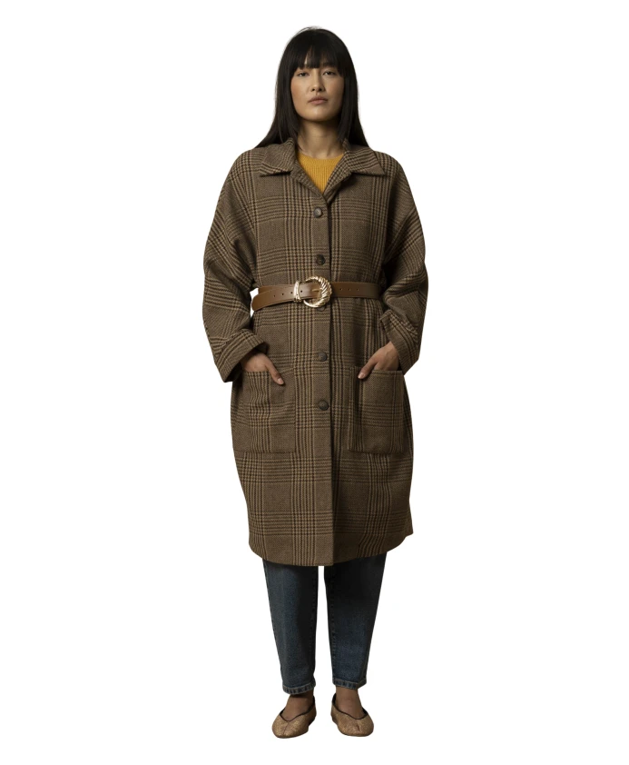 

Загородный пиджак в клетку со свободным воротником Kocca, зеленый