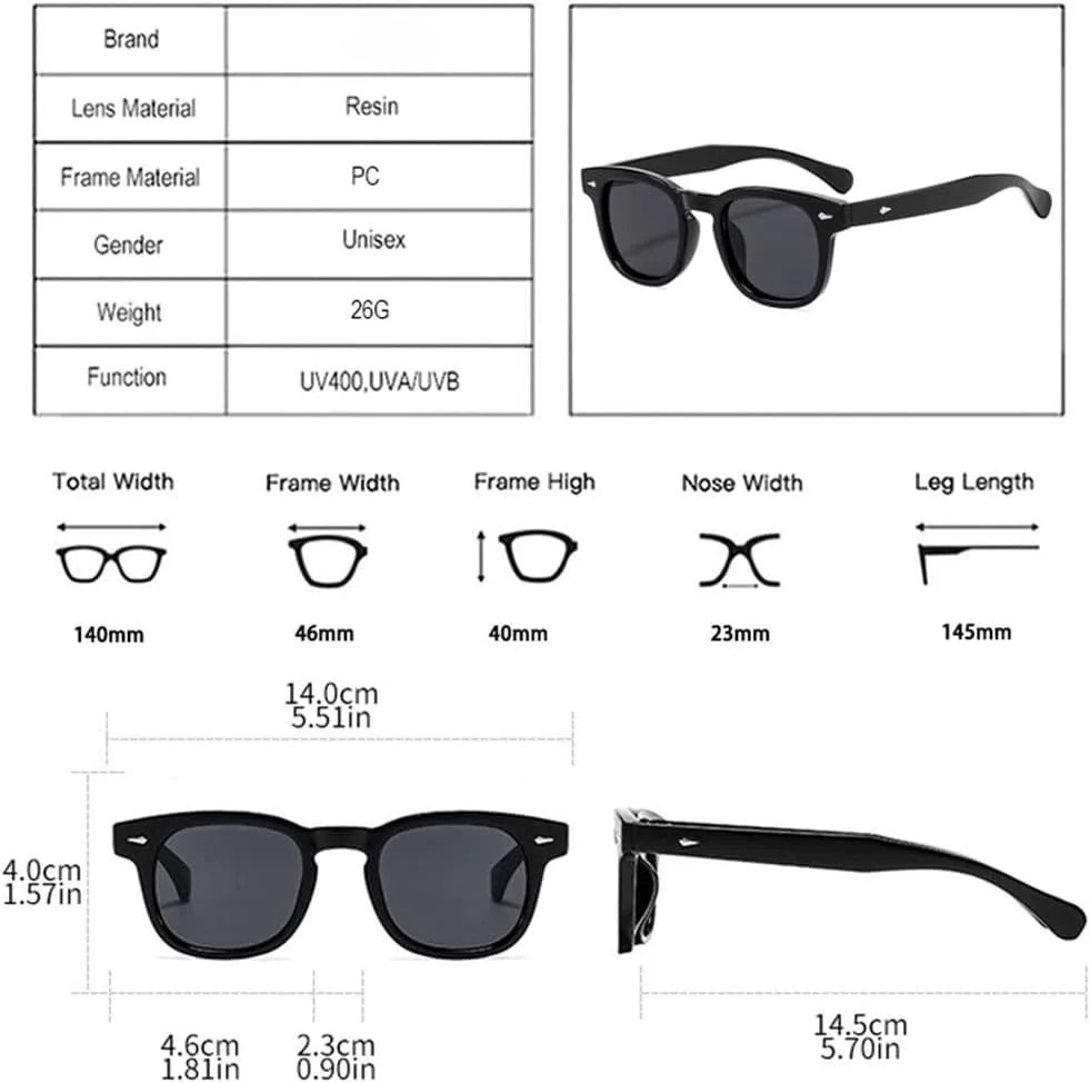 

Модные женские солнцезащитные очки с квадратными заклепками, в стиле ретро, ​​желто-синие, с защитой от УФ-излучения UV400 и прозрачными линзами SKFGNX, Grey Clear