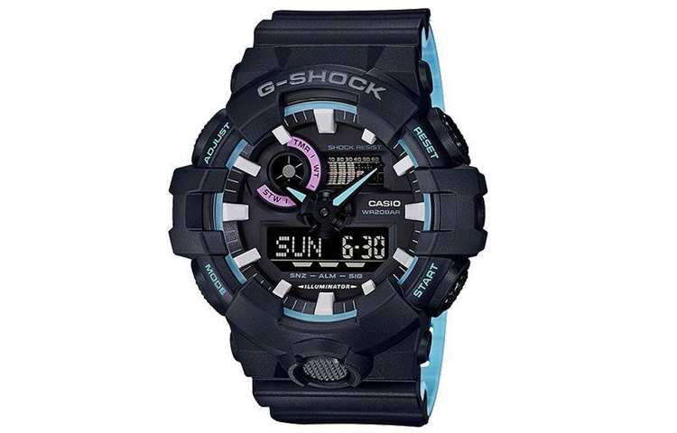 

CASIO Мужские часы с двойным жидкокристаллическим/аналоговым дисплеем, черные, GA-700PC-1AER