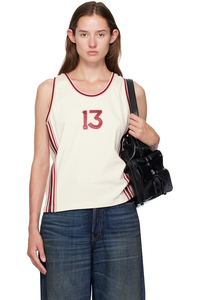 

Acne Studios Майка Off-White с вышитым логотипом