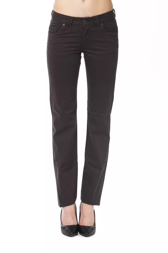 

Коричневые хлопковые женские брюки Ungaro Sport