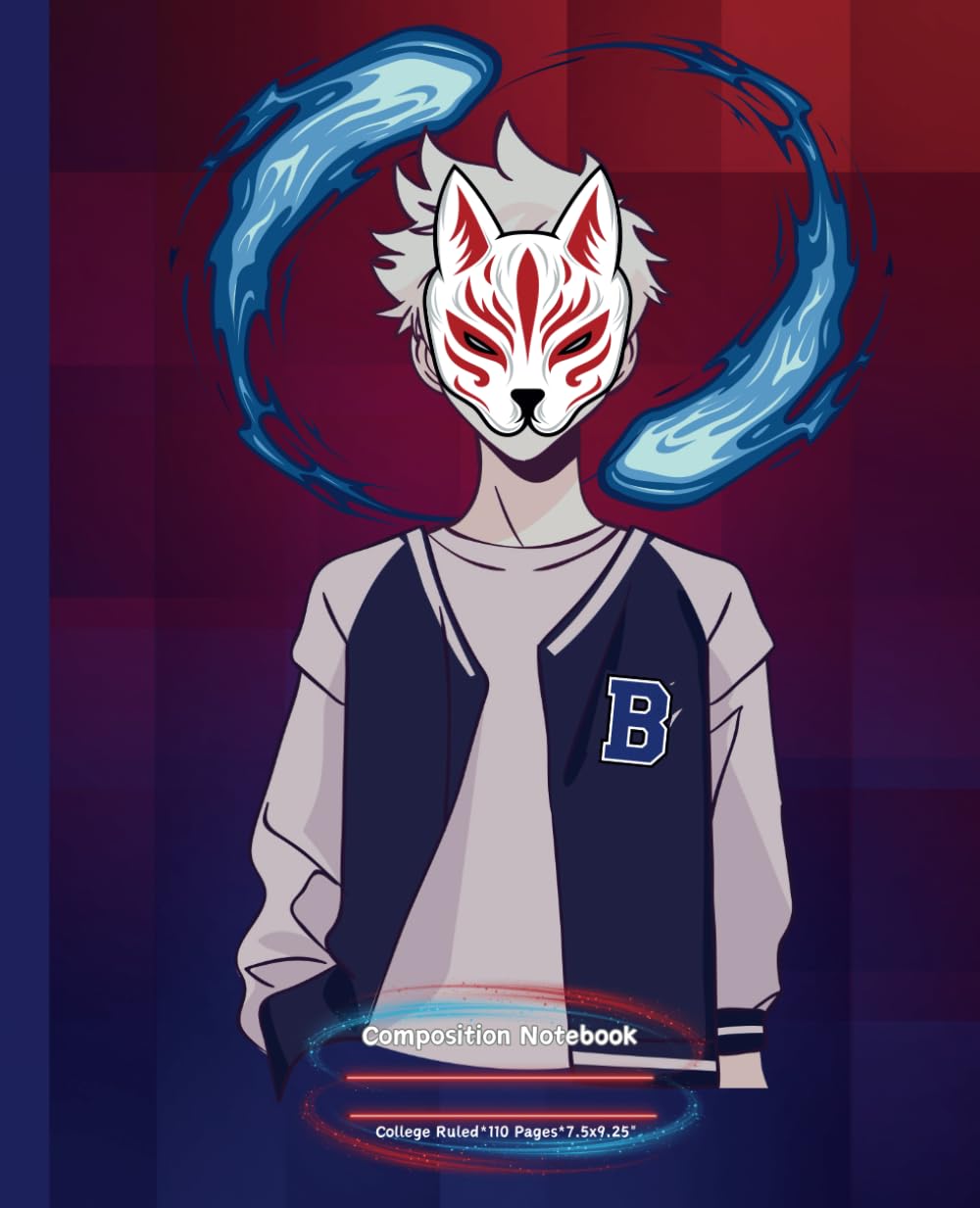 

Composition Notebook Anime Fox Face: College Ruled, 110 pages, 7.5 x 9.25” | Writing Journal for School, Work or Personal use | For Anime Fans!