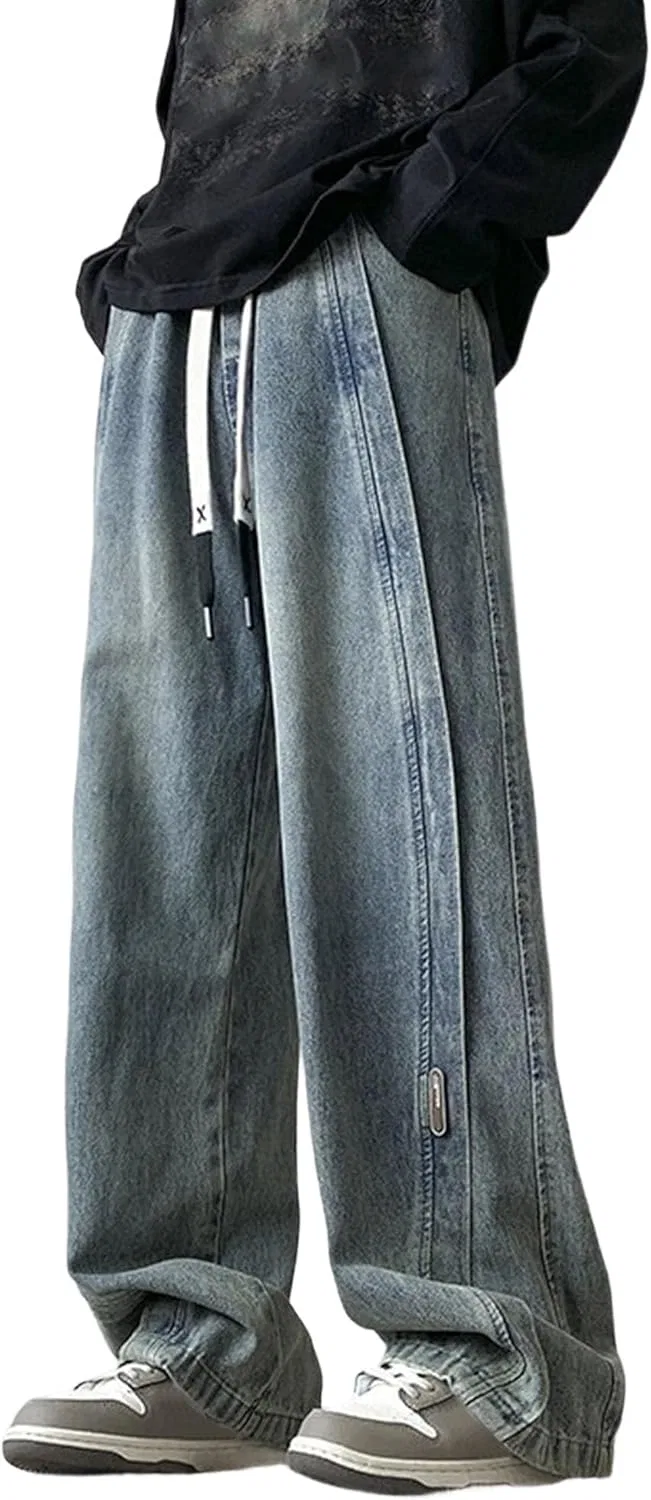 Джинсы свободные Men's Hip Hop, Retro Blue