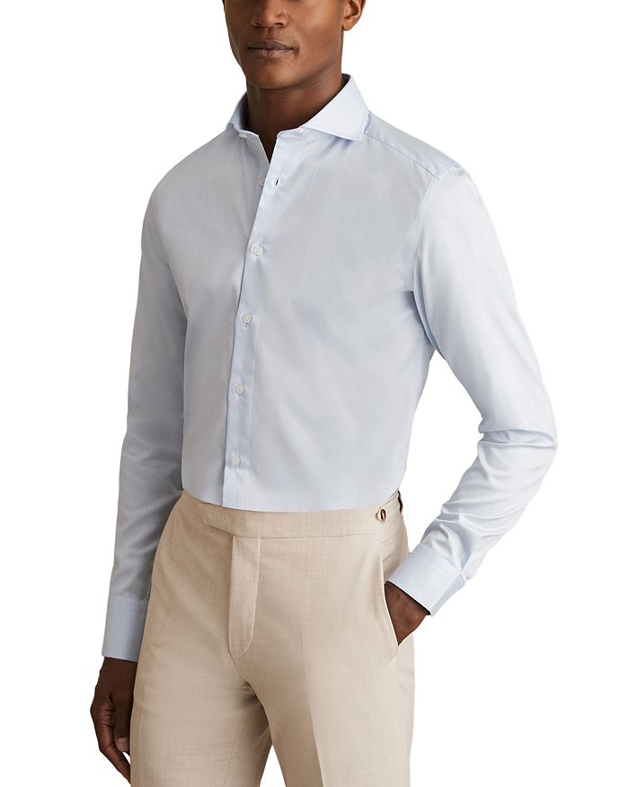 

Рубашка Storm Slim Fit на пуговицах REISS, синий