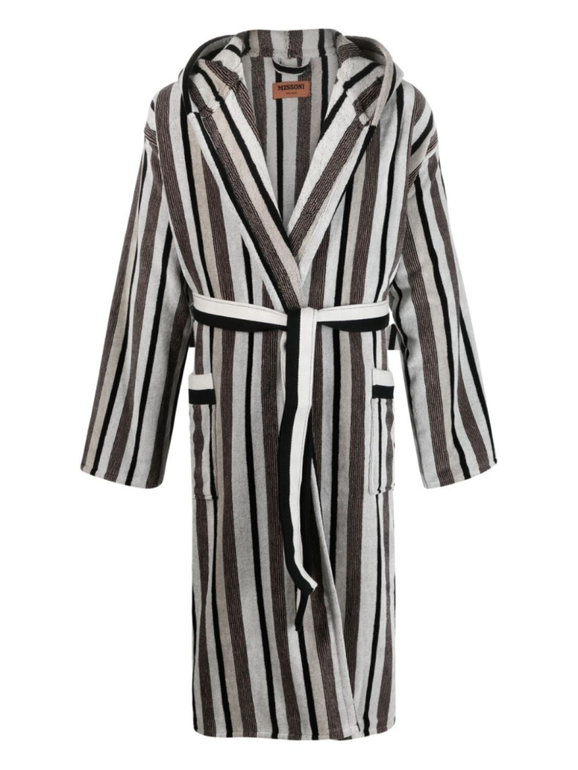 

Missoni Home халат с капюшоном и поясом, черный
