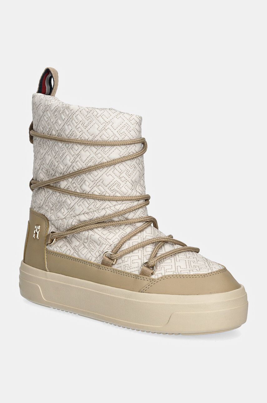 

Зимние ботинки Tommy Hilfiger на шнуровке MONOGRAM SNOWBOOT, бежевый