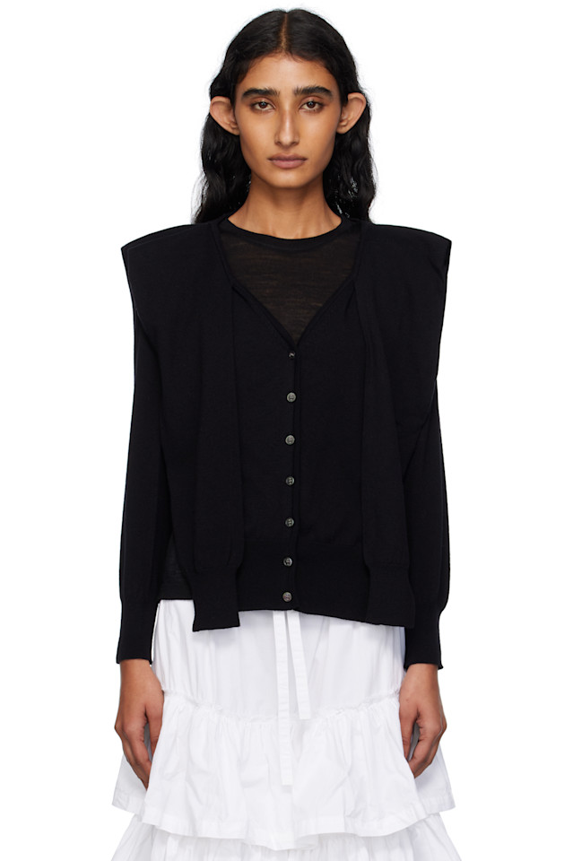 

Кардиган с рукавами, многослойный Open Yy, черный