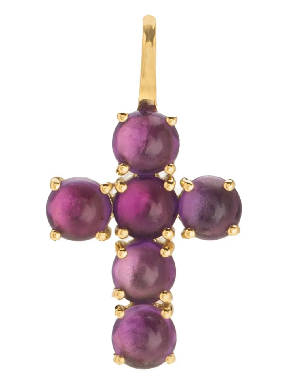 

18K yellow gold Ismène Cross amethyst pendant We by WHITEbIRD, фиолетовый