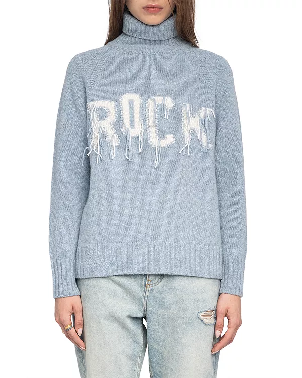 

Свитер с высоким воротником из мериносовой шерсти Mora we rock Zadig & Voltaire, синий