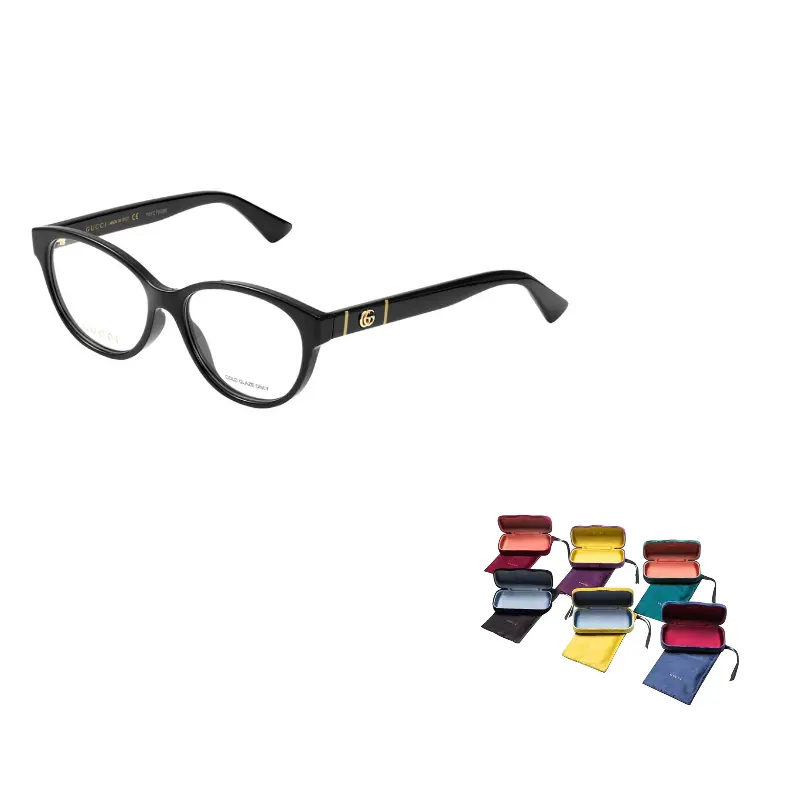 

GUCCI Ацетатная круглая оправа для очков женская, Black